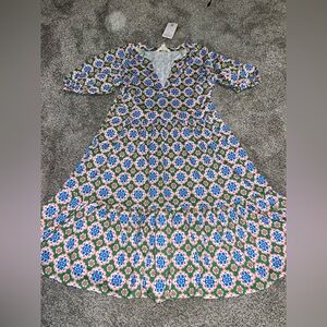 Boden Midi Dress Navy Cotton TENCEL Size 6 NWT